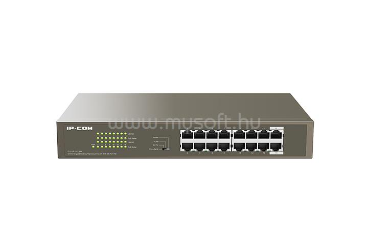 IP-COM G1116P-16-150W PoE Switch (16x1Gbps; 16 af/at PoE+ port; 135W, Rackbe szerelhető)