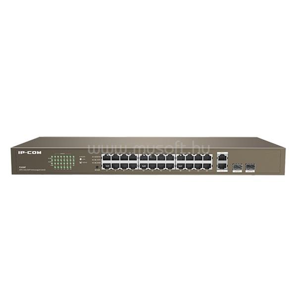 IP-COM Switch  - F1026F (24 port 100Mbps + 2 port 1Gbps SFP; 1U fém ház, rackbe szerelhető)