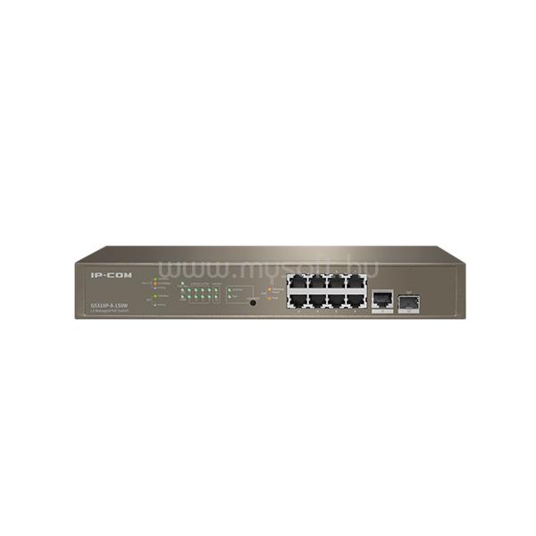 IP-COM G5310P-8-150W vezérelhető PoE Switch (L3; 9x1Gbps + 1xSFP port; 8 af/at PoE+ port; 130W; rack-mount)