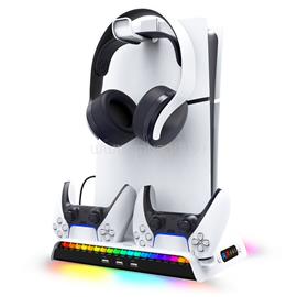 IPEGA töltő állomás 3 USB aljzat, PS5 Slim kompatibilis, FEHÉR PG-P5S006 small