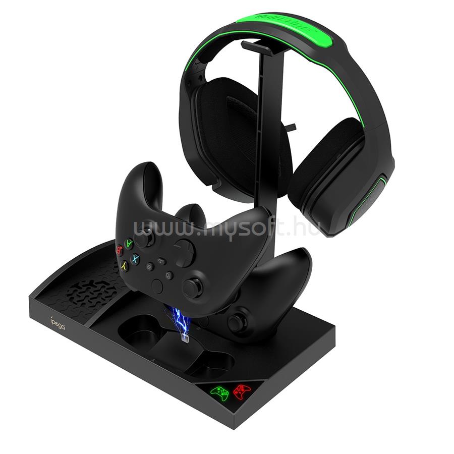 IPEGA XBS013 Xbox Series S multifunkciós állvány RGB + 2 db 1400mAh akkumulátor