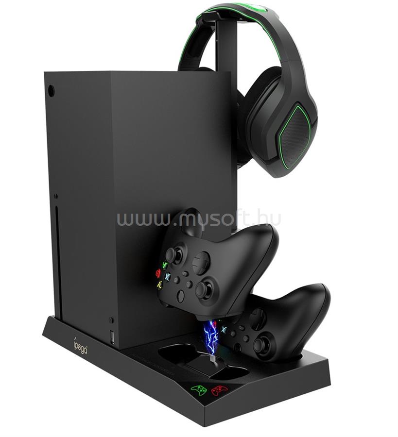 IPEGA XBX013 Xbox X asztali tartó, hűtő, 2 db akku