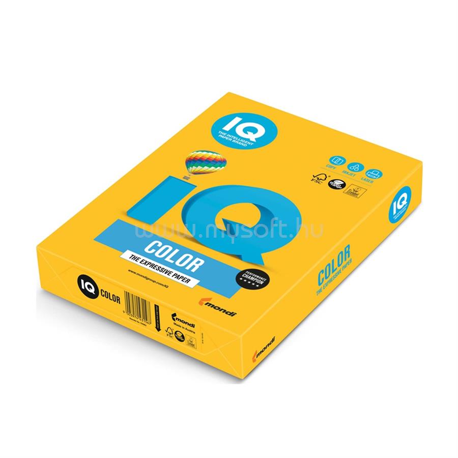 IQ Másolópapír, színes, A3, 80g. SY40 500ív/csomag, intenzív napsárga