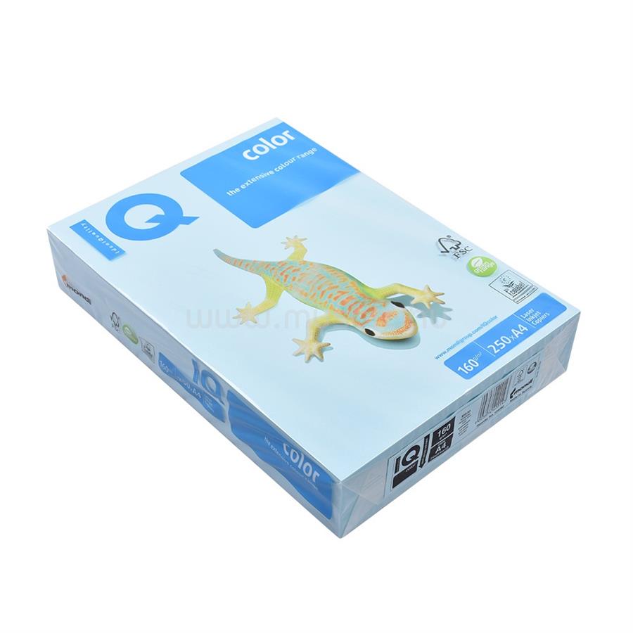 IQ Másolópapír, színes, A4, 160g. Color MB30 250ív/csomag, pasztel középkék