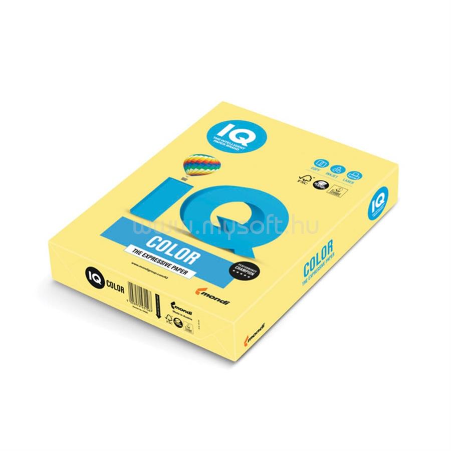 IQ Másolópapír, színes, A4, 160g. Color YE23 250ív/csomag, pasztel sárga
