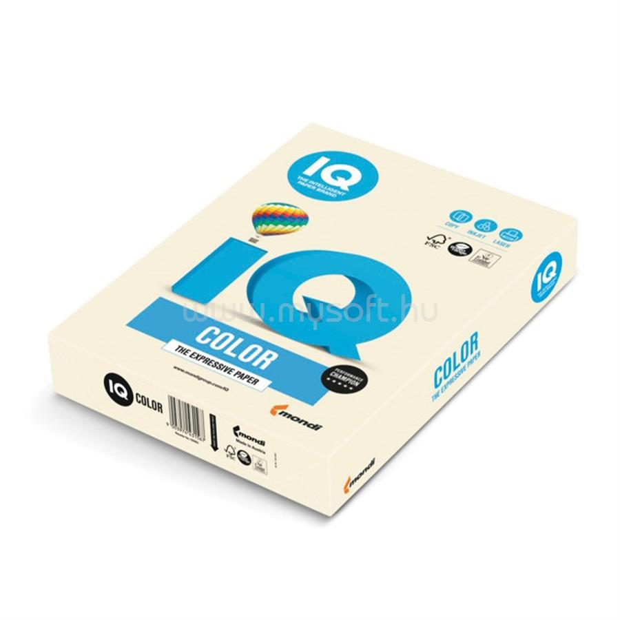 IQ Másolópapír, színes, A4, 160g. CR20 250ív/csomag, pasztel krém