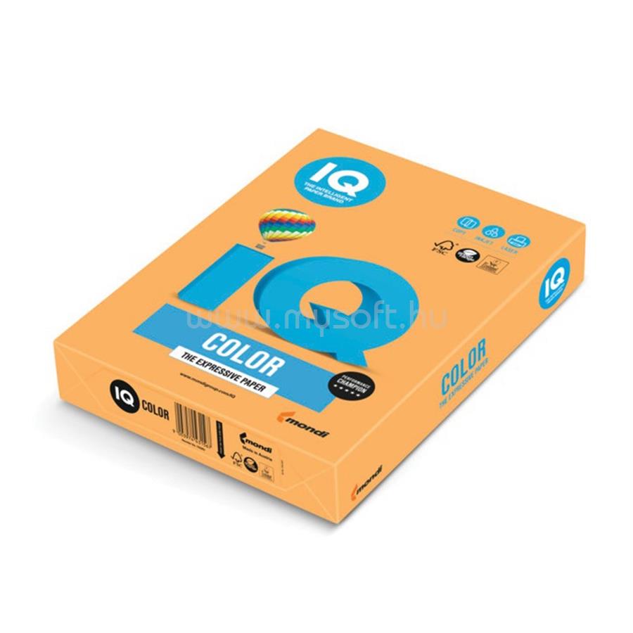 IQ Másolópapír, színes, A4, 80g. 500ív/csomag, neon narancs