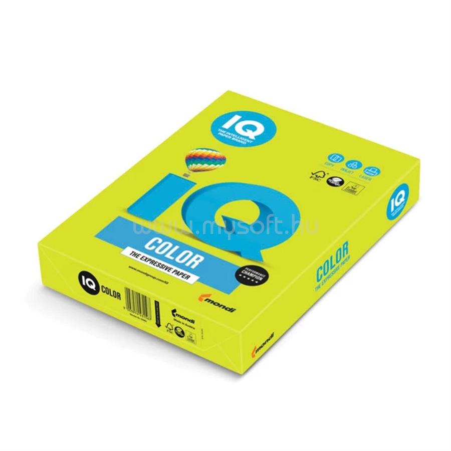 IQ Másolópapír, színes, A4, 80g. 500ív/csomag, neon zöld