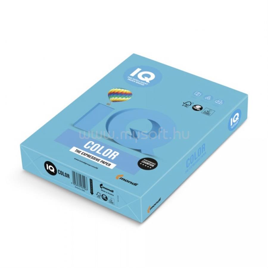 IQ Másolópapír, színes, A4, 80g. AB48 500ív/csomag, intenzív vízkék