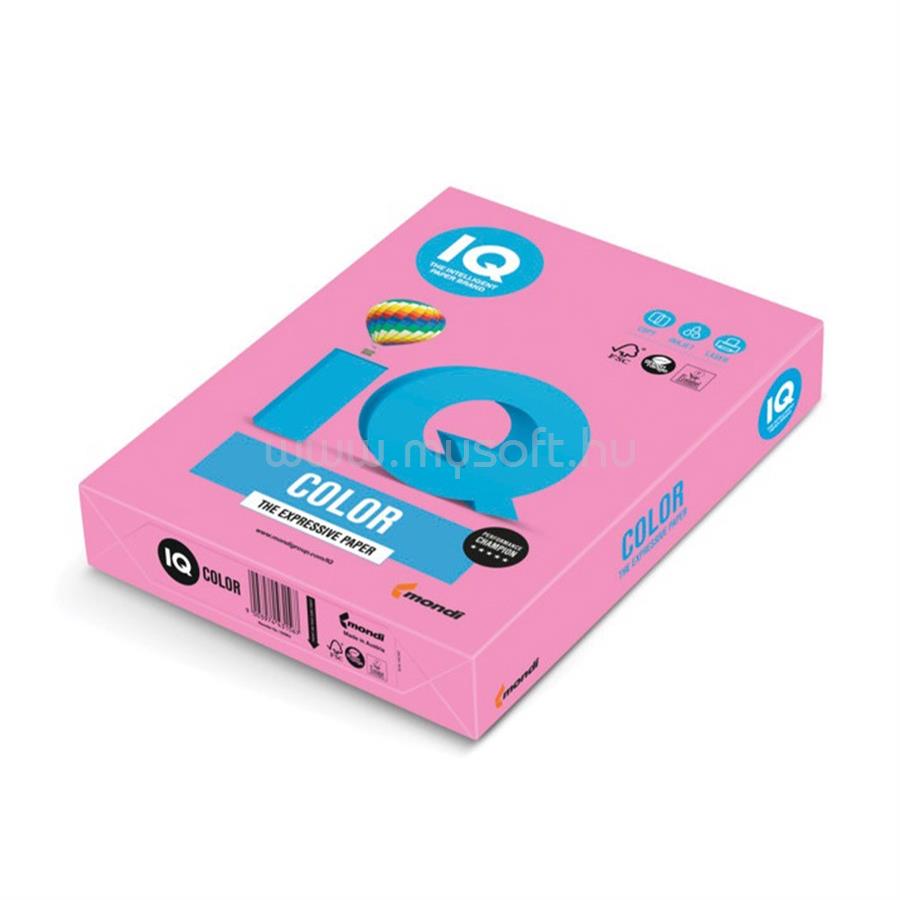 IQ Másolópapír, színes, A4, 80g. Color 500ív/csomag, neon rózsaszín