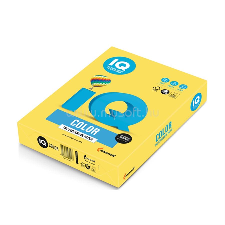 IQ Másolópapír, színes, A4, 80g. CY39 500ív/csomag, intenzív kanárisárga