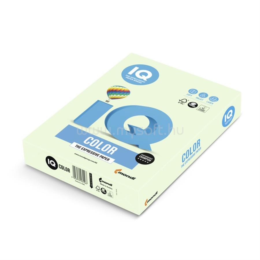 IQ Másolópapír, színes, A4, 80g. MG28 500ív/csomag, pasztell zöld (középzöld)