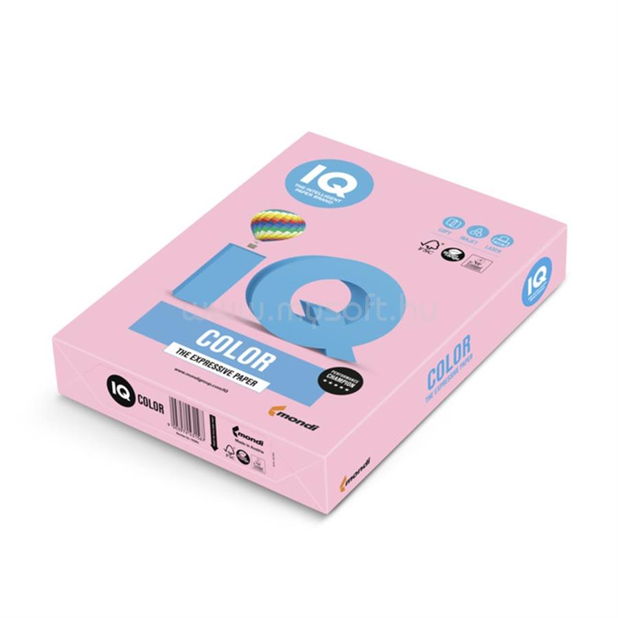 IQ Másolópapír, színes, A4, 80g. OPI74 500ív/csomag, pasztell flamingo rózsaszín