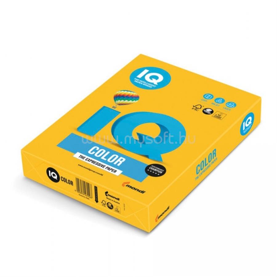 IQ Másolópapír, színes, A4, 80g. SY40 500ív/csomag, intenzív napsárga
