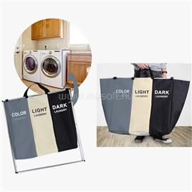 IRIS 2466 Összecsukható szennyestartó kosár, 3 rekeszes, 65X37.5X58 cm IRIS_CT-33 small