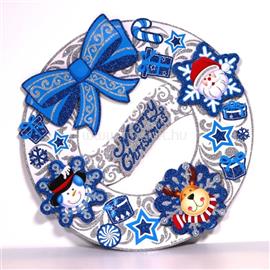 IRIS 3D karácsonyi koszorú mintás/39x39cm/fehér-kék karton dekoráció IRIS_020-03 small