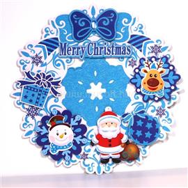 IRIS 3D karácsonyi koszorú mintás/39x39cm karton/kék dekoráció IRIS_020-04 small