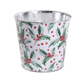 IRIS bádog kaspó kör piros ilex 13,5*15 cm IRIS_080875 small