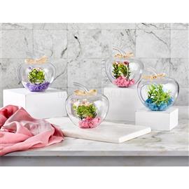 IRIS E5585 dekoráció művirággal búrában 12x14cm IRIS_E5585 small