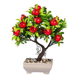 IRIS E5698 gránátalma dekoráció művirággal cserépben 18x24cm IRIS_E5698 small