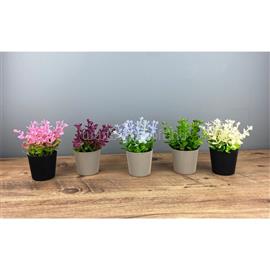 IRIS E5828 dekoráció művirággal cserépben 7x14cm IRIS_E5828 small