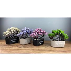 IRIS E5830 BEST WISHES dekoráció művirággal dézsában 20x18cm IRIS_E5830 small