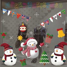 IRIS Hóember mintás/35x50cm páraálló karácsonyi ablakdísz IRIS_173-23 small