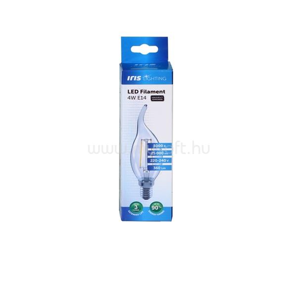 IRIS Lighting Filament Bulb Longtip E14 FLCT35 4W/3000K/360lm aranyszínű gyertya LED fényforrás