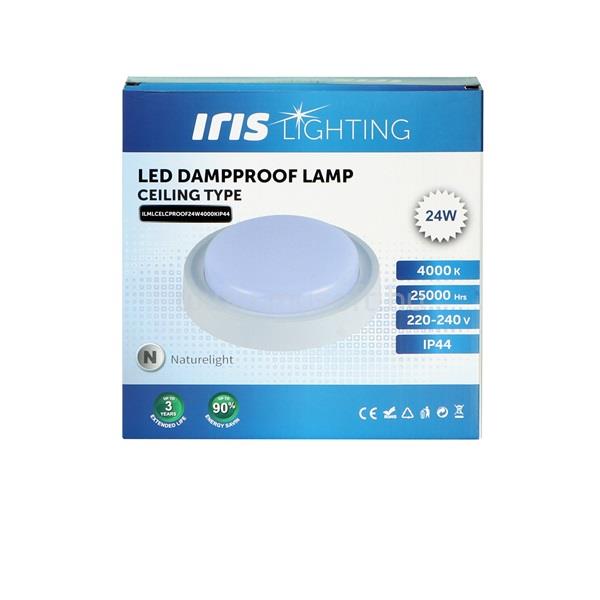 IRIS Lighting ML-CELCPROOF 24W/4000K/2200lm IP44 fehér LED mennyezeti lámpa