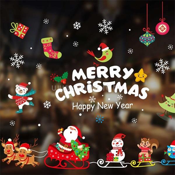 IRIS Merry Christmas feliratú/S2/35x50cm páraálló karácsonyi ablakdísz