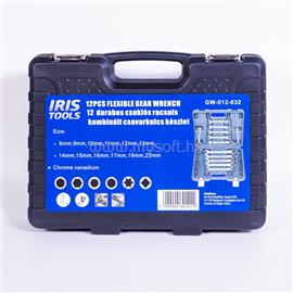 IRIS TOOLS GW-012-032 12 darabos csuklós racsnis kombinált csavarkulcs készlet GW-012-032 small