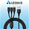 IZOXIS 3in1 USB Type-C/microUSB/Lightning gyorstöltő kábel IZOXIS_22194 small