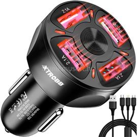 IZOXIS USB autós töltő + USB - USB Type-C/microUSB/Lightning kábel IZOXIS_19907 small