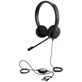 JABRA Evolve 20, Stereo UC, USB C/A adapter vezetékes headset (fekete-piros) 4999-829-269 small