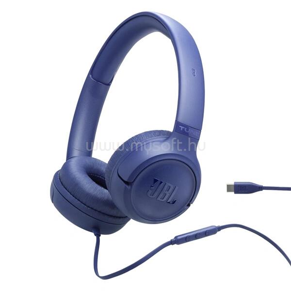 JBL Tune 530 USB-C vezetékes kék fejhallgató