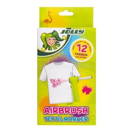 JOLLY Airbrush Textile 12 darabos kétvégű színes textilmarker utántöltő készlet 4446-0016 small