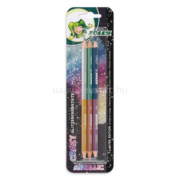 JOLLY Superstick Crazy Metallic 3 db/6 szín kétvégű metál színesceruza készlet