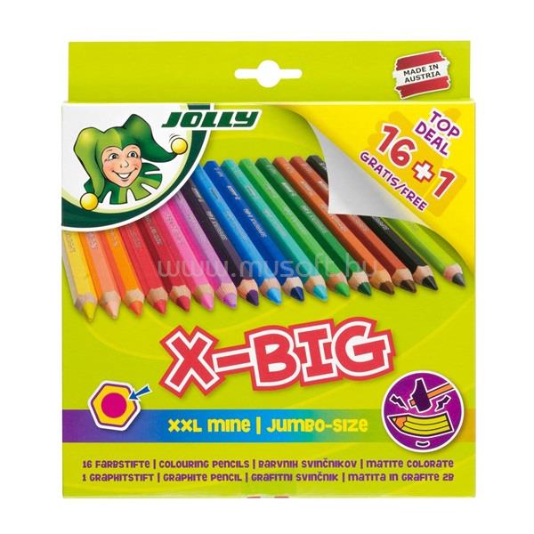 JOLLY X-Big extra vastag 15+1 darabos színesceruza készlet