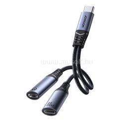 JOYROOM JOYROOM adapter kábel 2in1 2 Type-C aljzat - Type-C, DAC, FEKETE JOYROOM_SY-C03 small