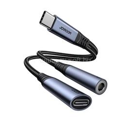 JOYROOM JOYROOM adapter kábel 2in1 Type-C+3.5mm jack aljzat - Type-C, DAC, FEKETE JOYROOM_SY-C02 small