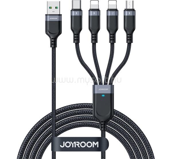 JOYROOM JOYROOM adatkábel 4in1 USB - Type-C/2 lightning/microUSB, 120cm, FEKETE