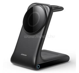 JOYROOM iPhone Duo / 18 Pro Max / 18 Pro JOYROOM asztali töltőállvány 3in1 15W, Apple Watch töltő, FEKETE JOYROOM_JR-W15 small