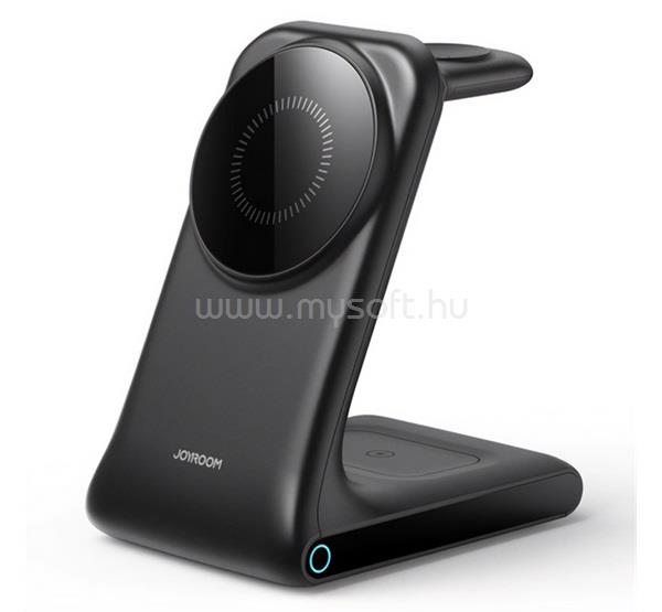 JOYROOM iPhone Duo / 18 Pro Max / 18 Pro JOYROOM asztali töltőállvány 3in1 15W, Apple Watch töltő, FEKETE