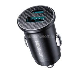 JOYROOM JOYROOM autós töltő USB+Type-C aljzat 15W, karbon minta, FEKETE JOYROOM_JR-CCN16 small