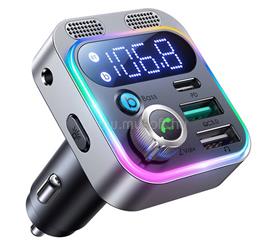 JOYROOM bluetooth FM transmitter autós töltő 2 USB+Type-C aljzat (48W, PD gyorstöltő 3.0) FEKETE JOYROOM_JR-CL16 small