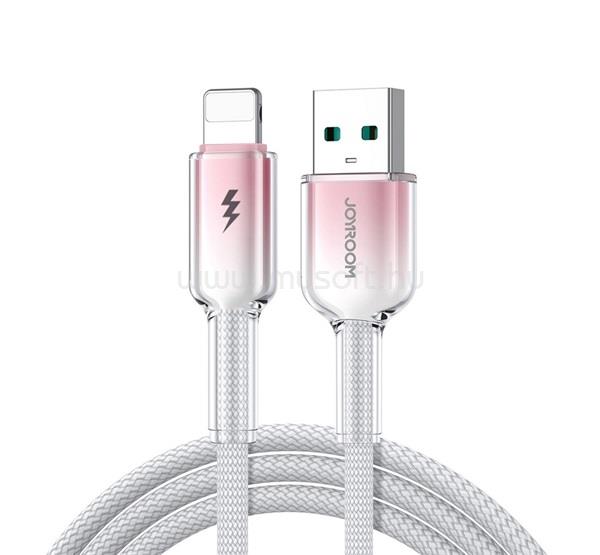 JOYROOM iPhone 14 Plus / 14 Pro Max / 14 Pro JOYROOM CRYSTAL-CLEAR adatkábel USB - lightning, 120cm, FEHÉR