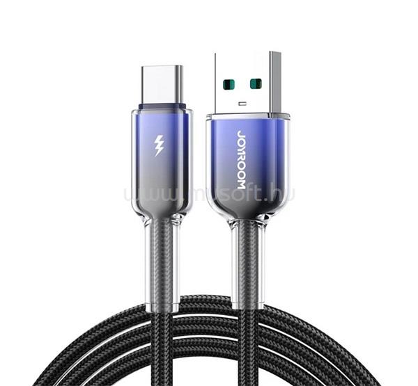 JOYROOM JOYROOM CRYSTAL-CLEAR adatkábel USB - Type-C, 120cm, FEKETE