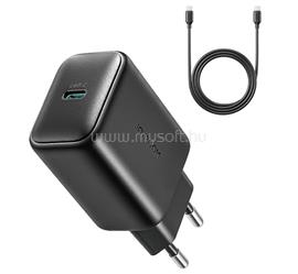 JOYROOM JOYROOM hálózati töltő Type-C aljzat 25W, PD gyorstöltő 3.0 + Type-C kábel, FEKETE JOYROOM_JR-TCF23_CC small