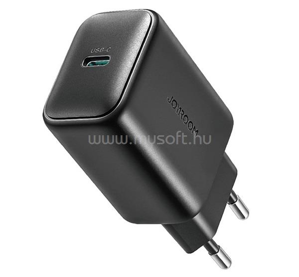 JOYROOM JOYROOM hálózati töltő Type-C aljzat 25W, PD gyorstöltő 3.0, FEKETE