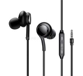 JOYROOM JR-EW02 fülhallgató SZTEREO 3.5mm jack, hangerőszabályzó, FEKETE JOYROOM_JR-EW02_BLACK small